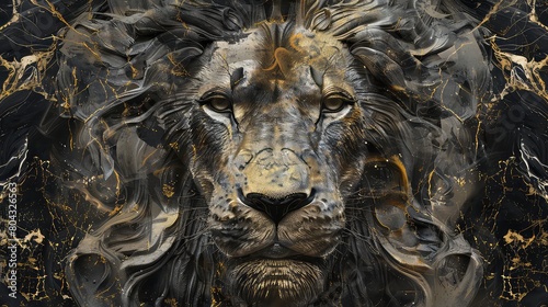 Lion artistic marble effect