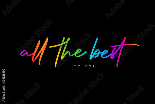 All the best written with colorful lines on black background.

