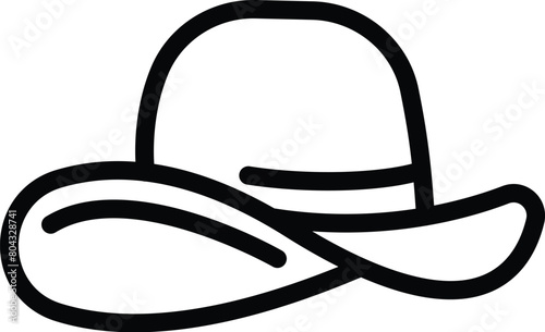 Cowboy wide brim hat icon outline vector. Western rancher clothing. Wild style