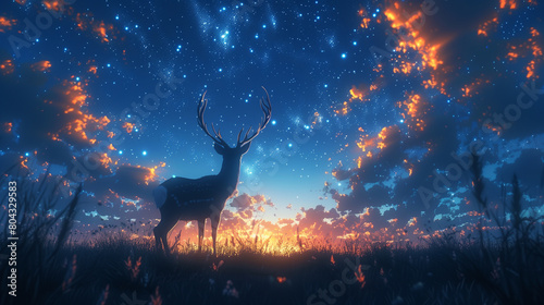 遠くを眺める鹿 © YOSHI