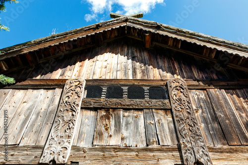Old Swedish wooden house in Skansen park, Stockholm, Sweden, Europe