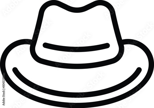 Ten gallon hat icon outline vector. Cowboy straw headgear. Cattleman Stetson cap