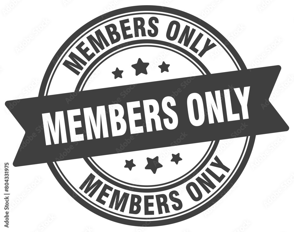members only stamp. members only label on transparent background. round sign