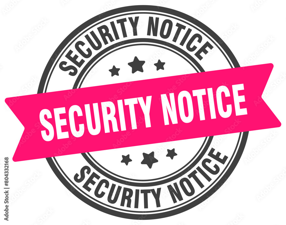 security notice stamp. security notice label on transparent background. round sign