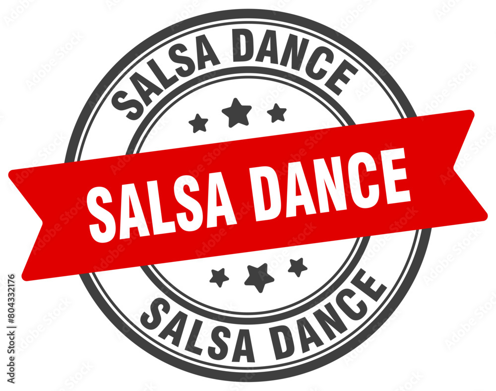 salsa dance stamp. salsa dance label on transparent background. round sign