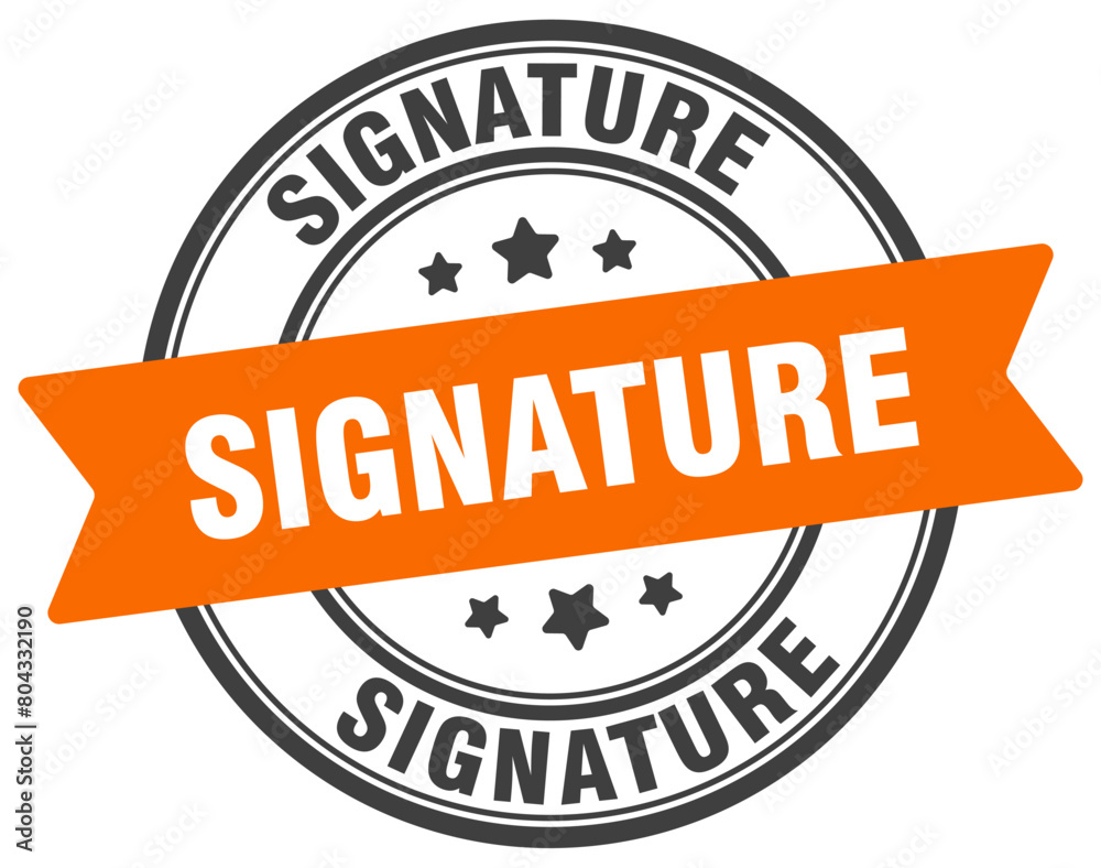signature stamp. signature label on transparent background. round sign signature stamp. signature label on transparent background. round sign