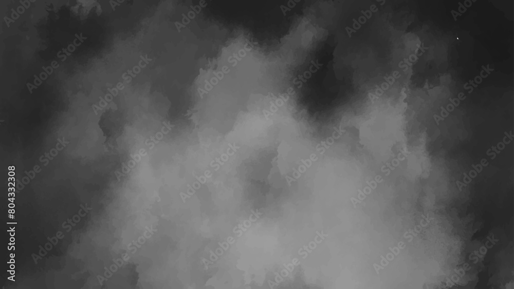 Fototapeta premium Grey grunge abstract smoke cloud overlay dust explosion mist, fog, vapour, grain sand texture vintage vector background.