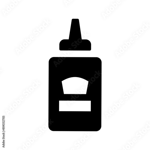 Sauce bottle line icon for web, mobile and infographics. Vector white icon isolated background.