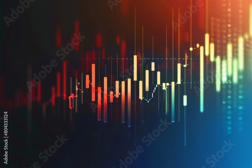 Illustration of a colorful chart for shares.