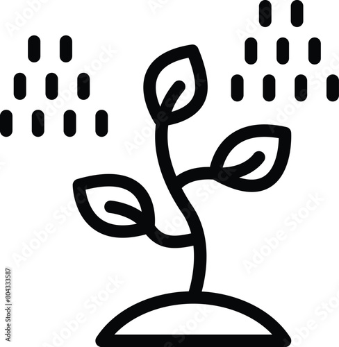 Plant growth pesticide care icon outline vector. Spraying farm crops. Plantation fertilize liquid