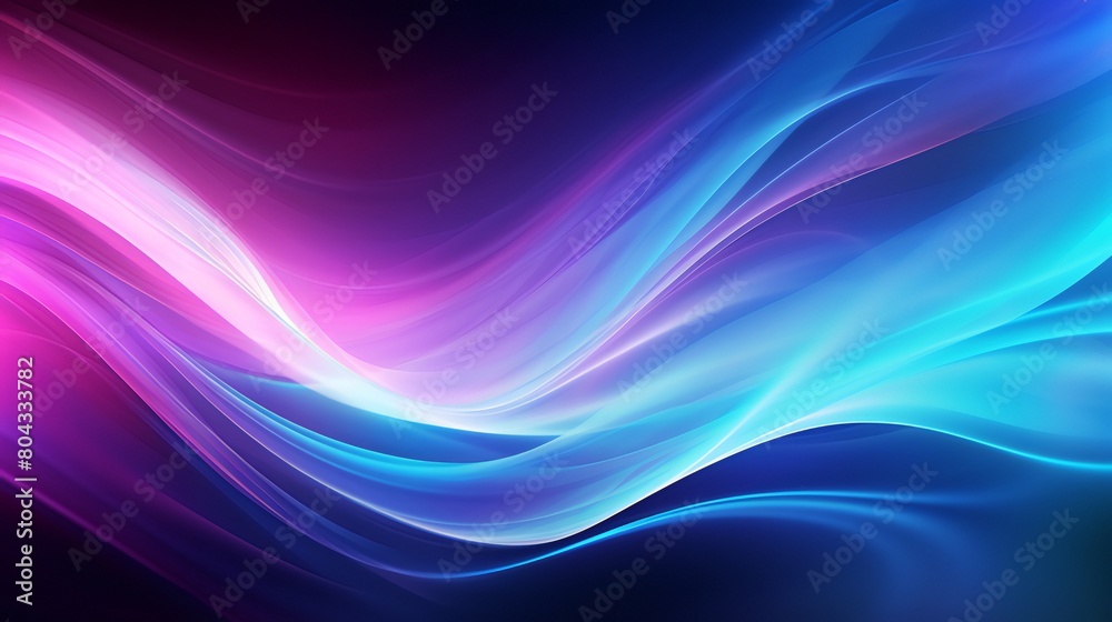 Naklejka premium Dynamic abstract background in blue and purple colors.Vibrant, futuristic neon swirl lines. Light effect
