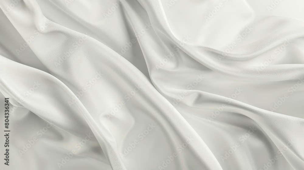Fototapeta premium White silk folded in soft waves.