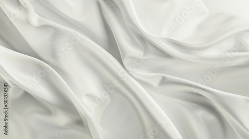 White silk folded in soft waves. photo