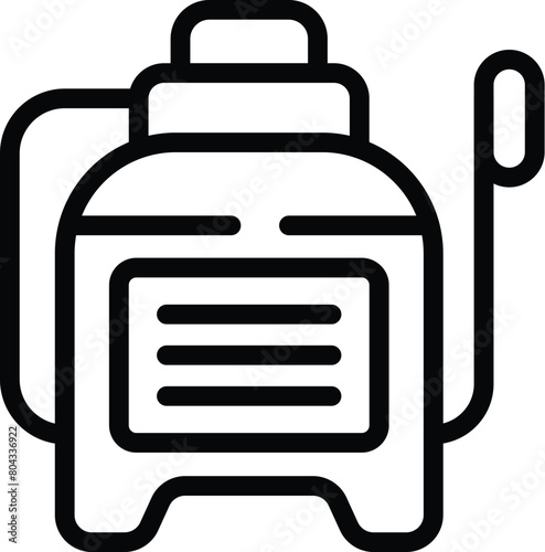 Pesticide pump sprayer icon outline vector. Gardening chemical spray. Pest control equipment