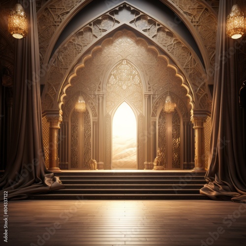 Ornate Arabic Elements  Exquisite Stage Background