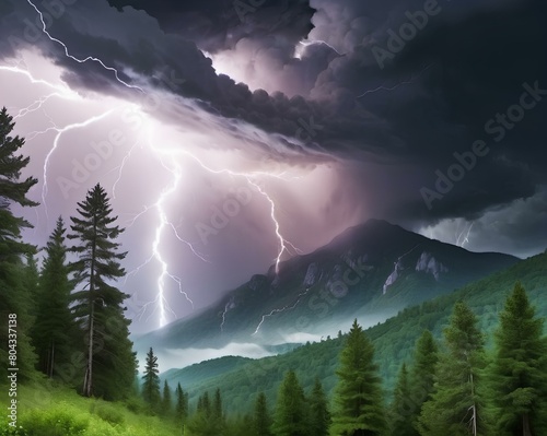 lightning in the field, lightning in the forest, beautiful lightning, sunshine sky, thunderstorm, clound and lightning photo