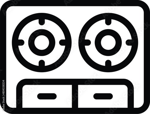 Cooktop induction icon outline vector. Cooking surface glass. Kitchen modern appliance