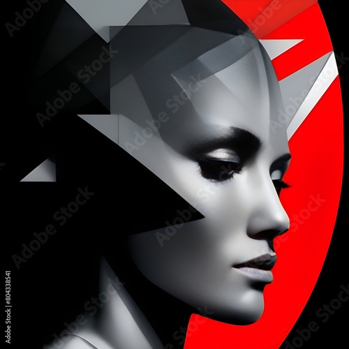  Abstraktion mit weiblichem Gesicht. Hintergrund für das Design 11. photo