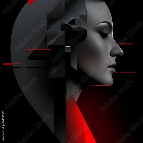Abstraktion mit weiblichem Gesicht. Hintergrund für das Design 12. photo