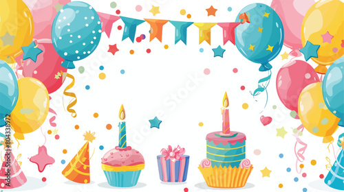Birthday party design over white backgroundvector ill photo