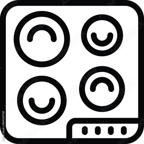 Magnetic induction stove icon outline vector. Modern kitchenware top. Electromagnetic cooker appliance