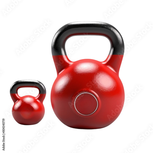 red cast Iron Kettlebell for gym on Isolated transparent background png. generated with AI