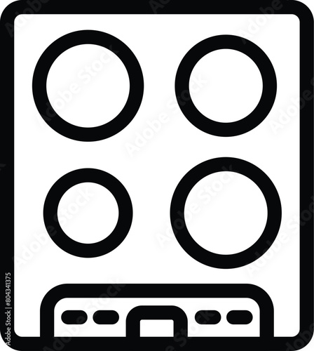 Countertop induction cooker icon outline vector. Kitchen magnetic appliance. Stovetop cooking device