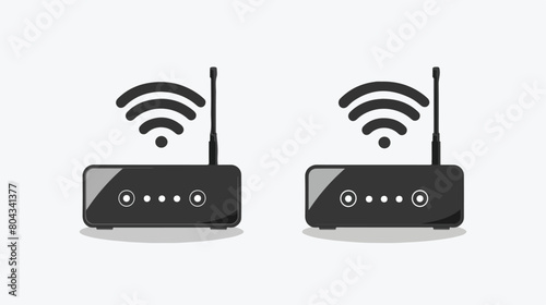 Black WiFi repeater isolated on white background Vector photo