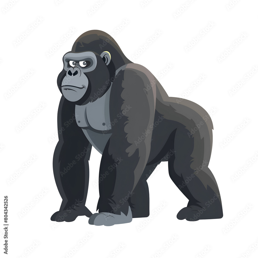 Gorilla flat illustration wild animal concept Gorilla flat illustration wild animal concept