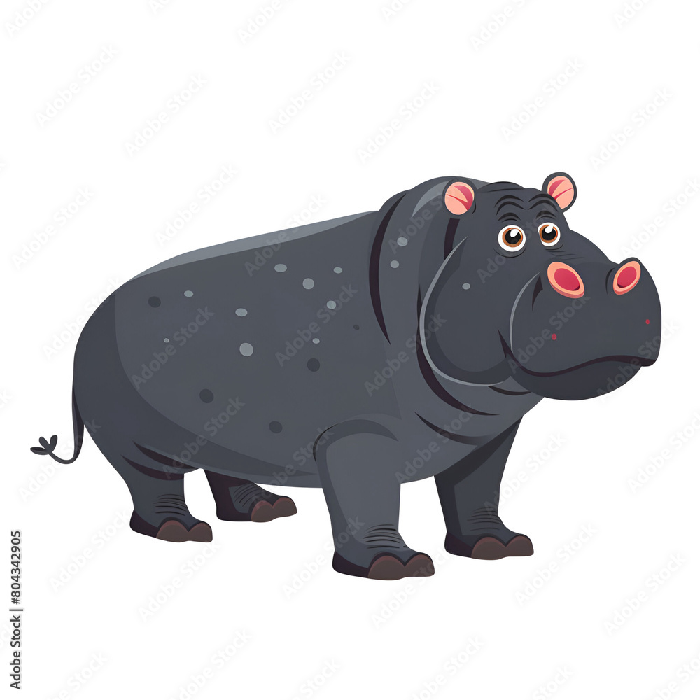 Obraz premium Hippo flat illustration transparent
