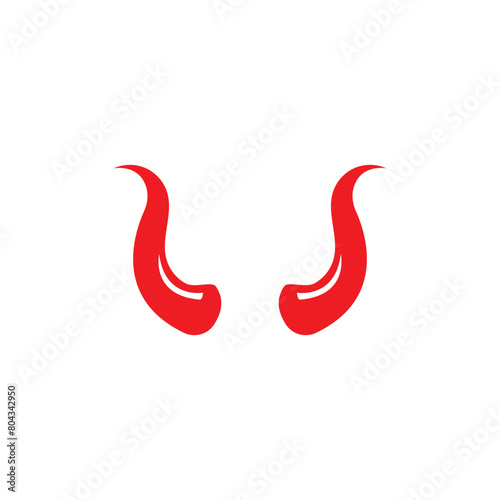 Devil horn Vector icon design illustration Template