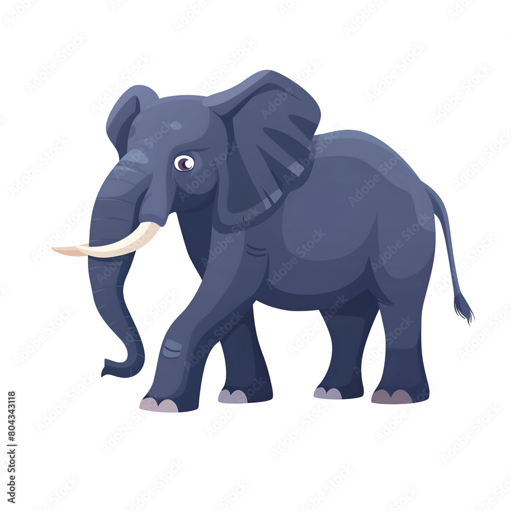 Elephant flat illustration transparent