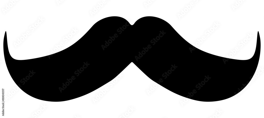 Black moustache isolated on white background.Vector Isolated.
