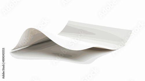 Blank flying paper sheet on white background Vector style