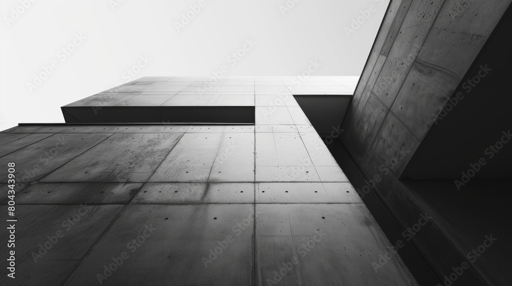 Obraz premium Minimalist Abstract Architecture Desktop Wallpaper: Clean Lines, Geometric Shapes, and Monochromatic Palette