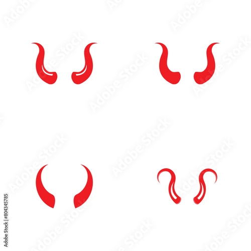 Devil horn Vector icon design illustration Template