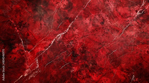 Intense Red Marble with Striking Veins