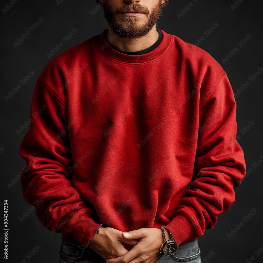 Fototapeta premium red sweatshirt mockup, black sweatshirt mockup, hoodie mockup, male model
