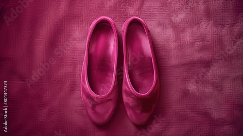 Cozy home slippers of various colors and shapes, top view