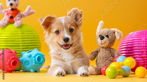 Different toys for pet on light background © khan