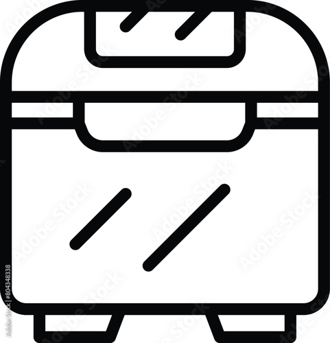 Bread dough kneader icon outline vector. Loaf maker appliance. Bakery food recipe