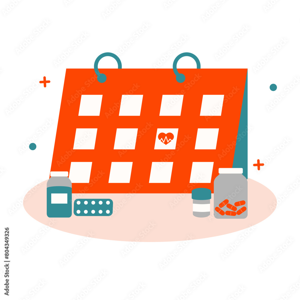 Medical Check-up Schedule Flat Design Illustration Medical Check-up Schedule Flat Design Illustration