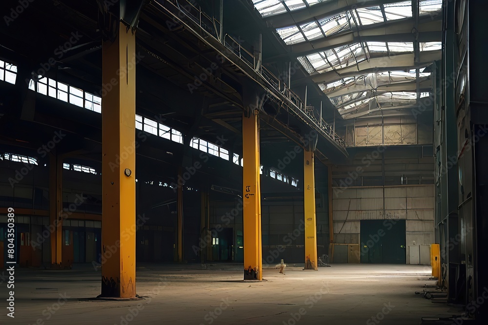 Naklejka premium A large industrial hall within a repair station
