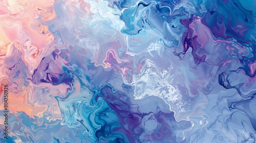 AI generated illustration of Fluid Abstract Art with Swirling Patterns of Blue and Pink