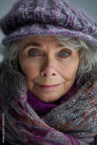 eccentric elderly woman wea...