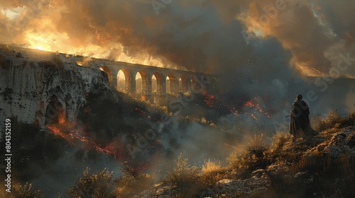 crumbling ancient viaduct i...