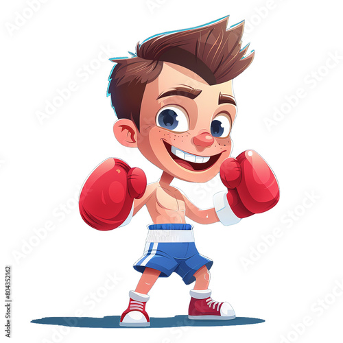 Cartoon character of a boxe...