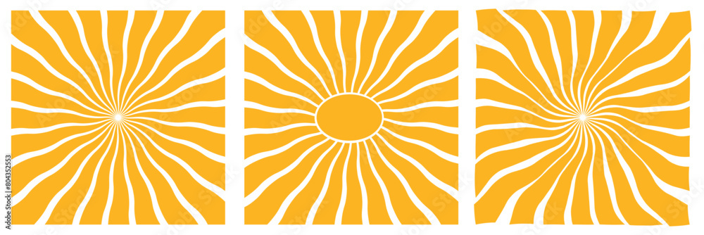 Groovy retro abstract sun backgrounds. Organic doodle shapes in trendy naive hippie 60s 70s style. Contemporary poster print banner template yellow colors. vector illustration.EPS 10 Groovy retro abstract sun backgrounds. Organic doodle shapes in trendy naive hippie 60s 70s style. Contemporary poster print banner template yellow colors. vector illustration.EPS 10