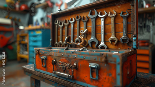 Vintage toolbox with differ...