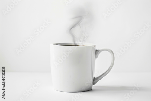 Hot coffee, steam rising photo